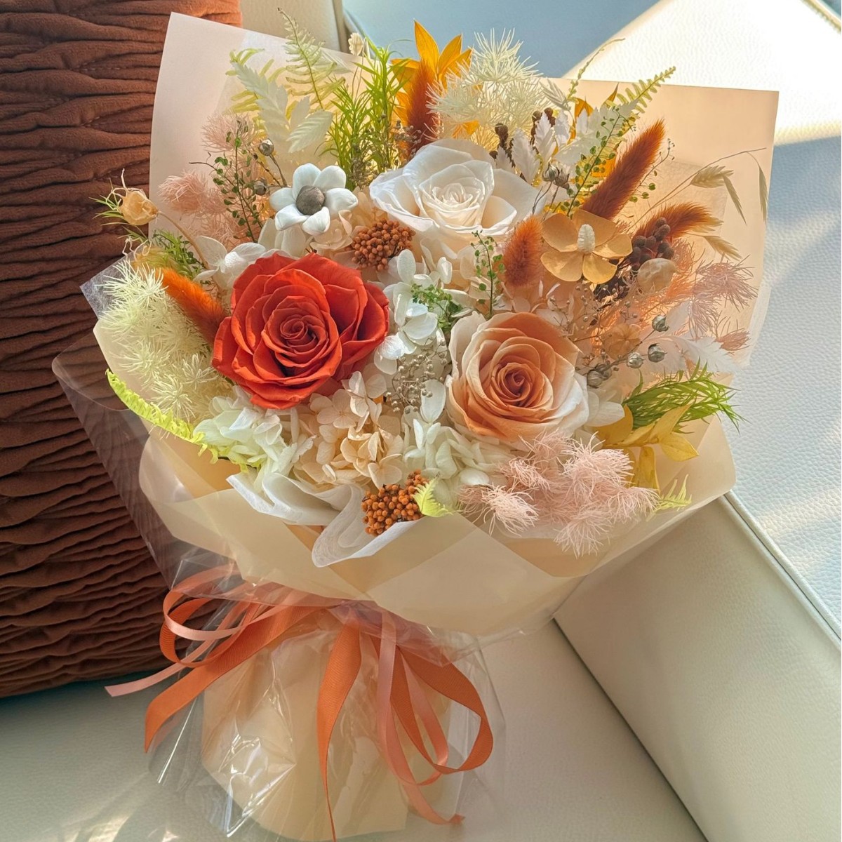 干花玫瑰花教师节花束七夕礼物永生花情人节礼物批发高级感永生花
