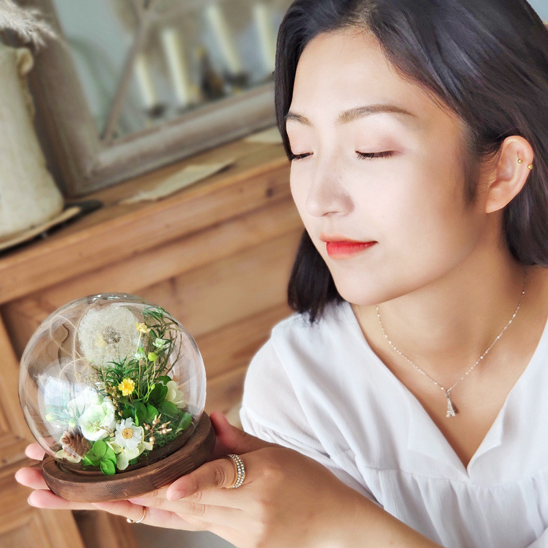 Preserved Roses and Dandelions in a Glass Dome—Ready-to-Give Valentine's Day Gift That Never Wilt
