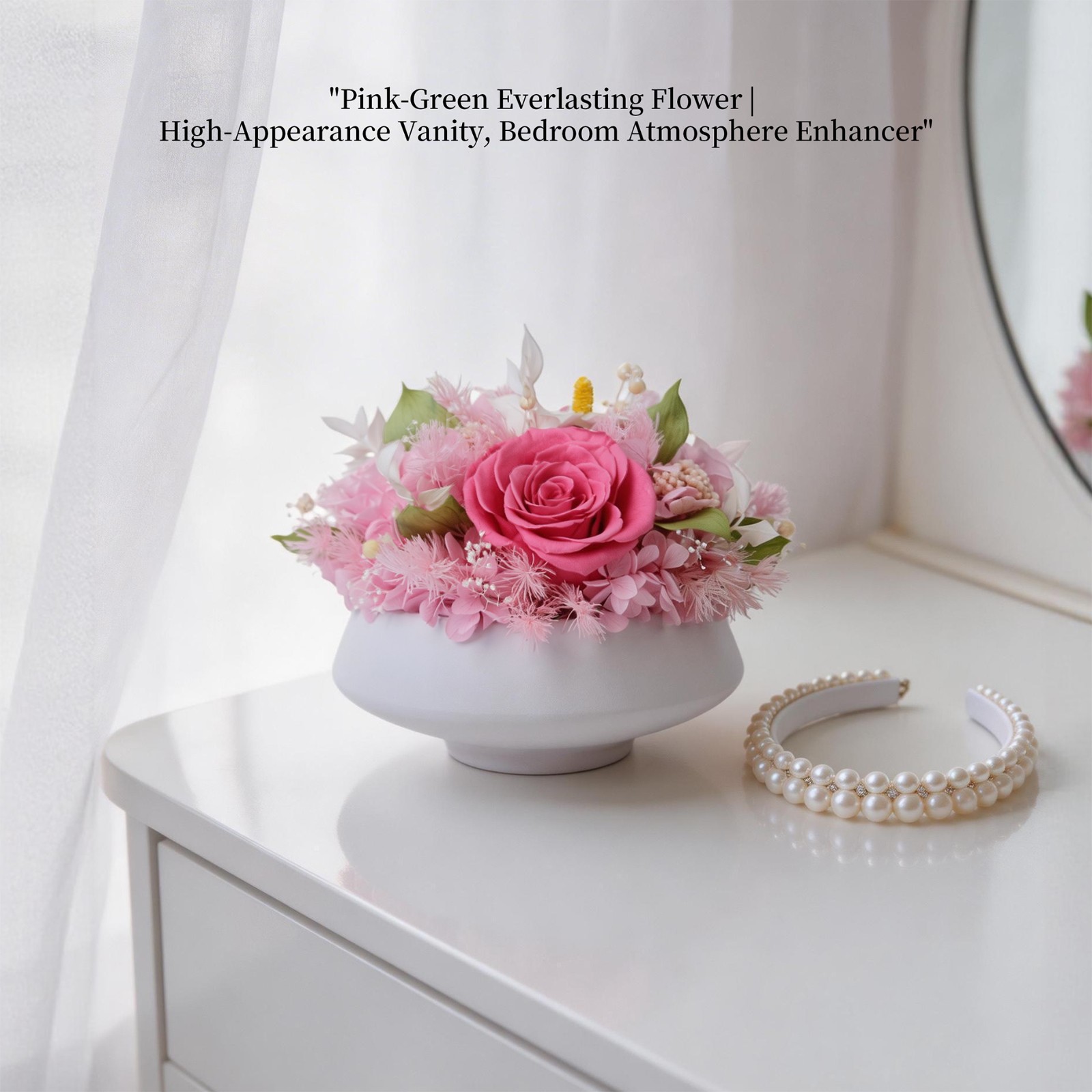 Preserved rose potted plants, floral arrangements, table centrepieces, meeting table decorations, centrepieces for round tables in international restaurants