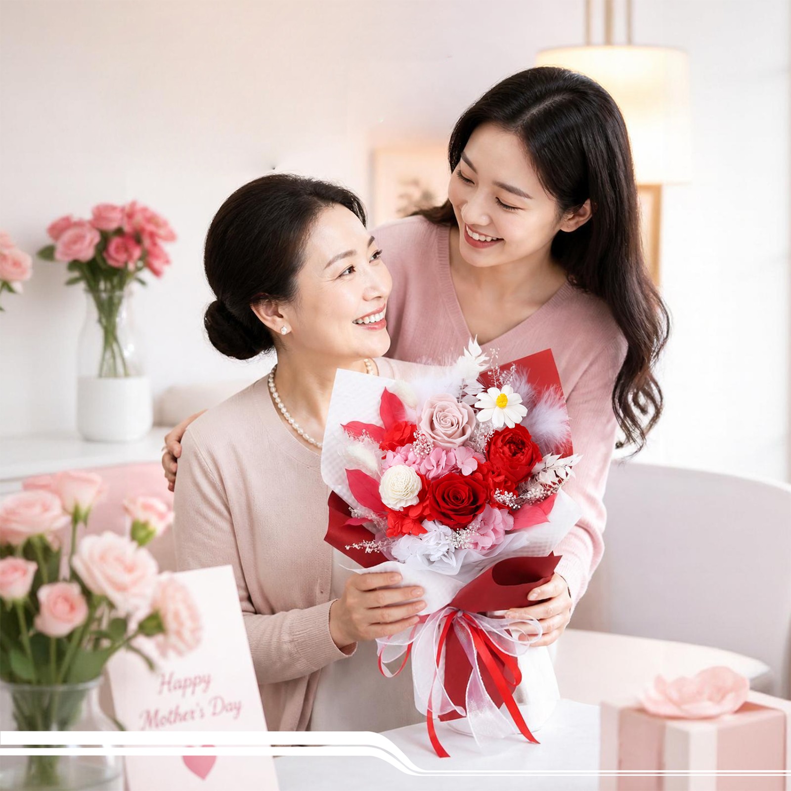 Preserved Flower Bouquets, Dried Flowers, Real Roses—Cross-Border Amazon Gifts for Valentine's Day, Christmas, and Birthdays